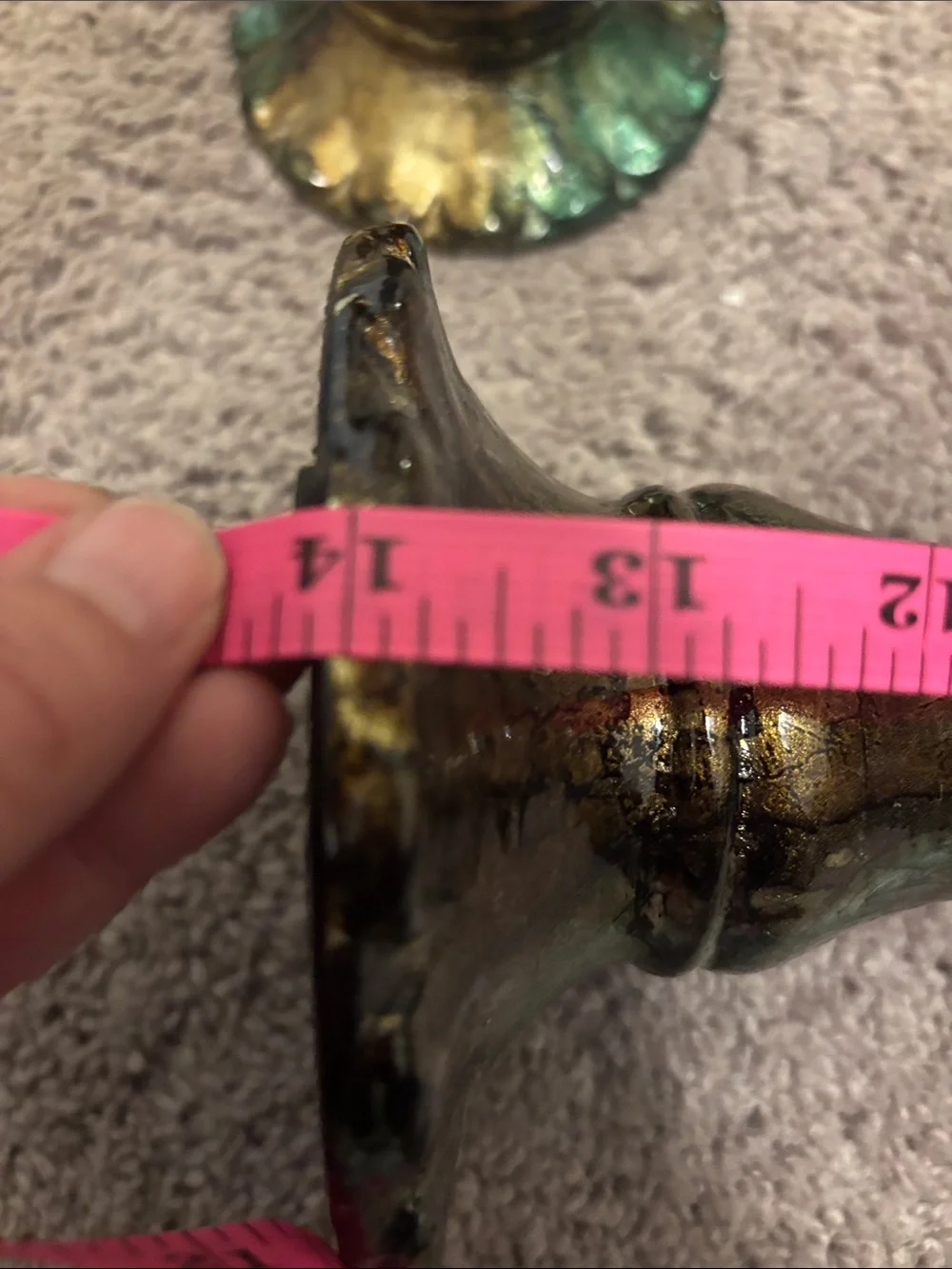 Decorative Metallic Green-Bronze Candle Holders - Set of 2